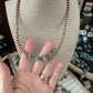 4mm copper and nugget style kingman beads 14” necklace