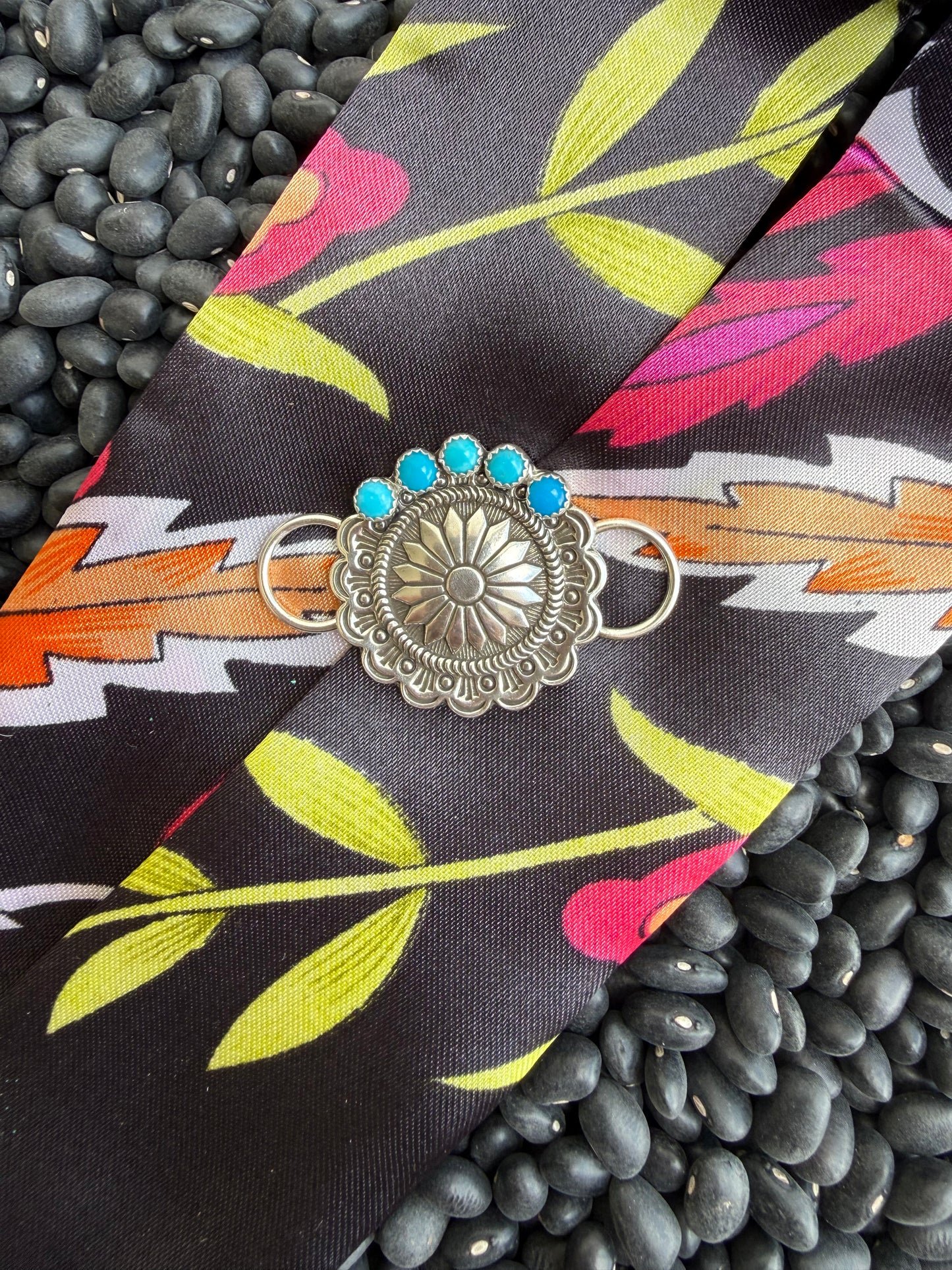 Concho with Turquoise Twilly Scarf Charm