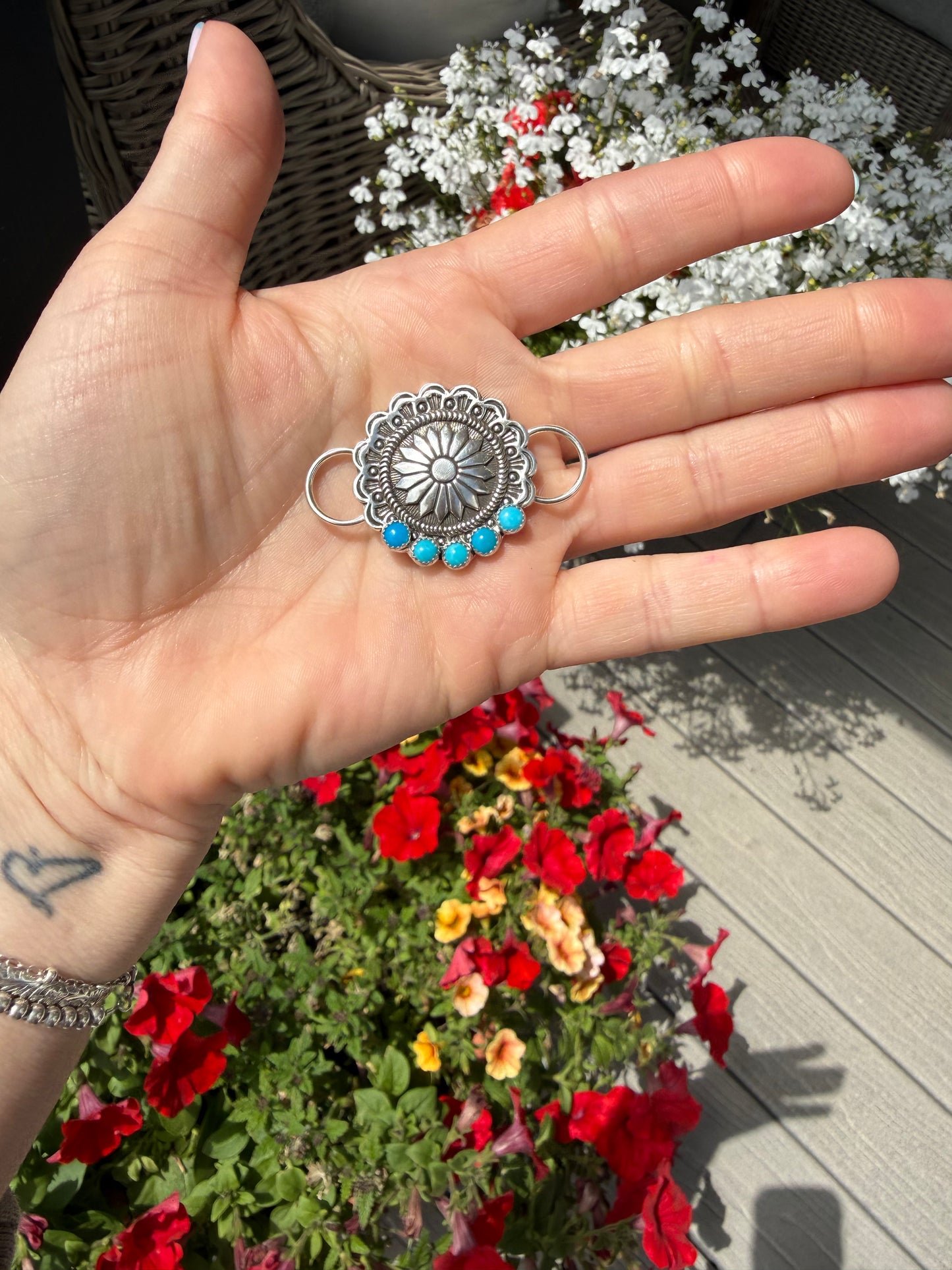 Concho with Turquoise Twilly Scarf Charm