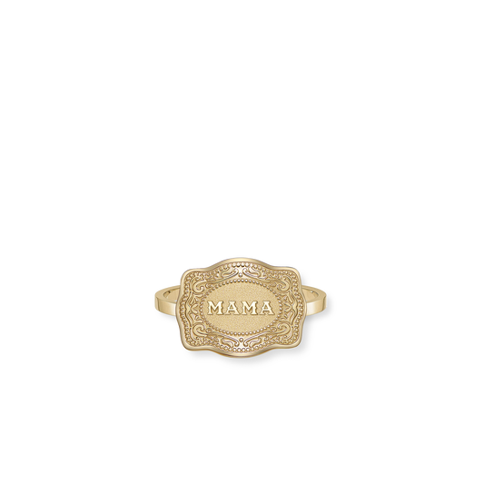 Mini Belt Buckle Ring (Mama) - Gold: Gold adjustable
